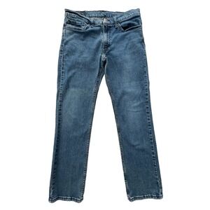 Levi's 511 Slim Fit Jeans Mens 34x30 Blue Medium‎ Wash Distressed Cowboy Classic